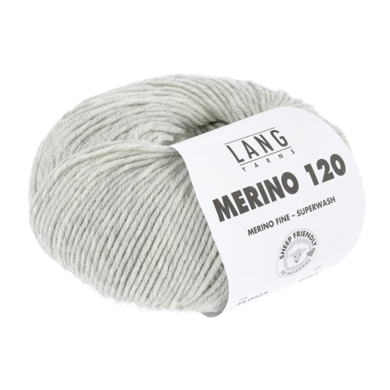 Merino 120 garn 50g. farve nr. 0223 Lys gr meleret