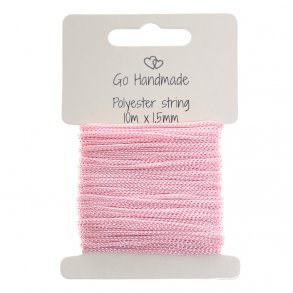 Polyester snor 10m X 1,5mm Pink