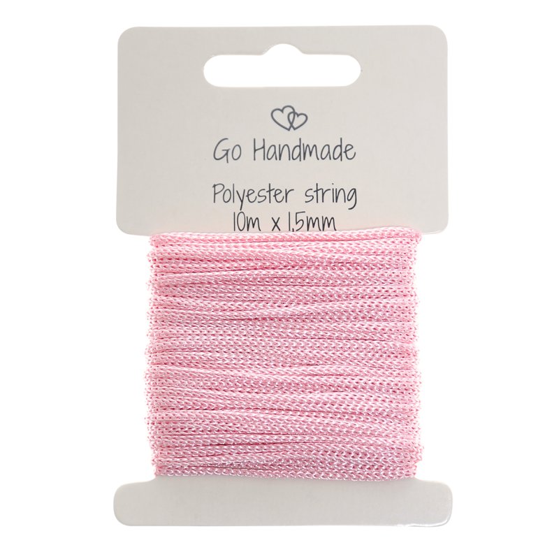 Polyester snor 10m X 1,5mm Pink