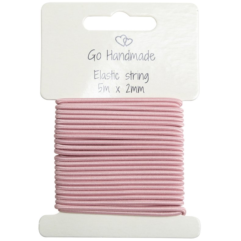 Elastik snre 2mm Gammel rosa