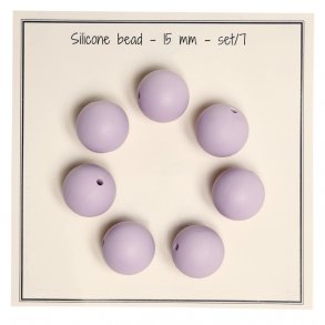 Silikone perler 15mm Lavendel