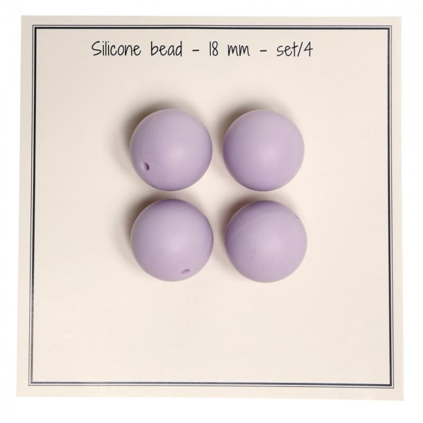 Silikone perler 18mm Lavendel