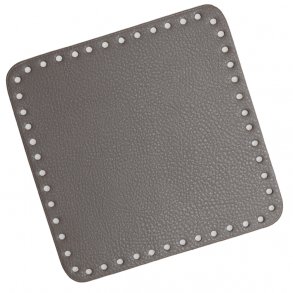 Firkantet lder bund - mrkegr - 18X18cm