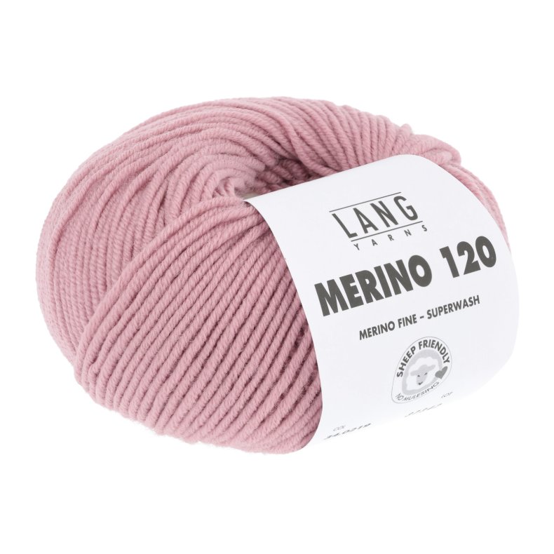 Merino 120 garn 50g. farve nr. 0219 Rose