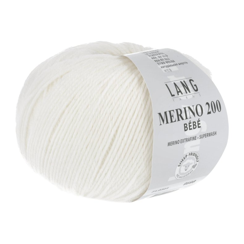 Merino 200 garn 50g. farve nr. 0301 Hvid