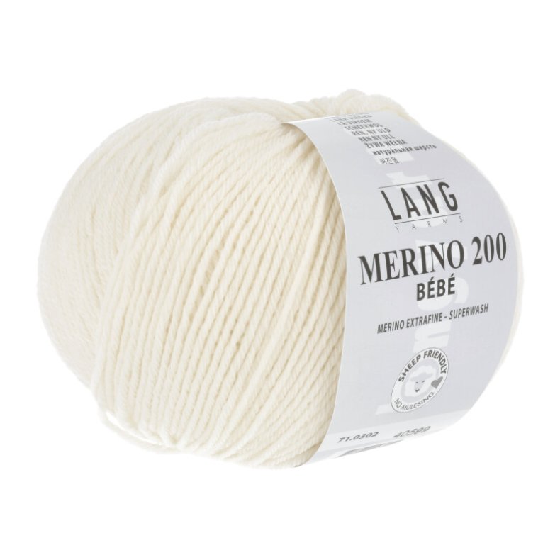 Merino 200 garn 50g. farve nr. 0302 Ecru/rhvid