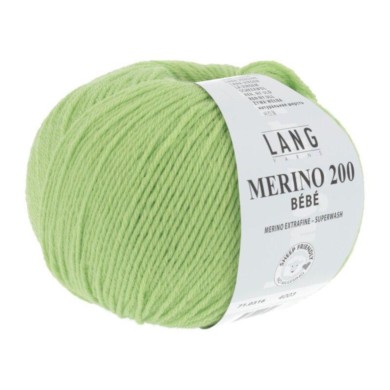 Merino 200 garn 50g. farve nr. 0316 blegrn