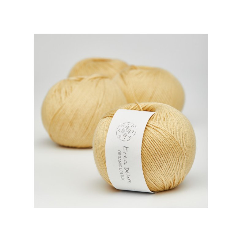 Organic cotton garn 50g nr. 5 Gul