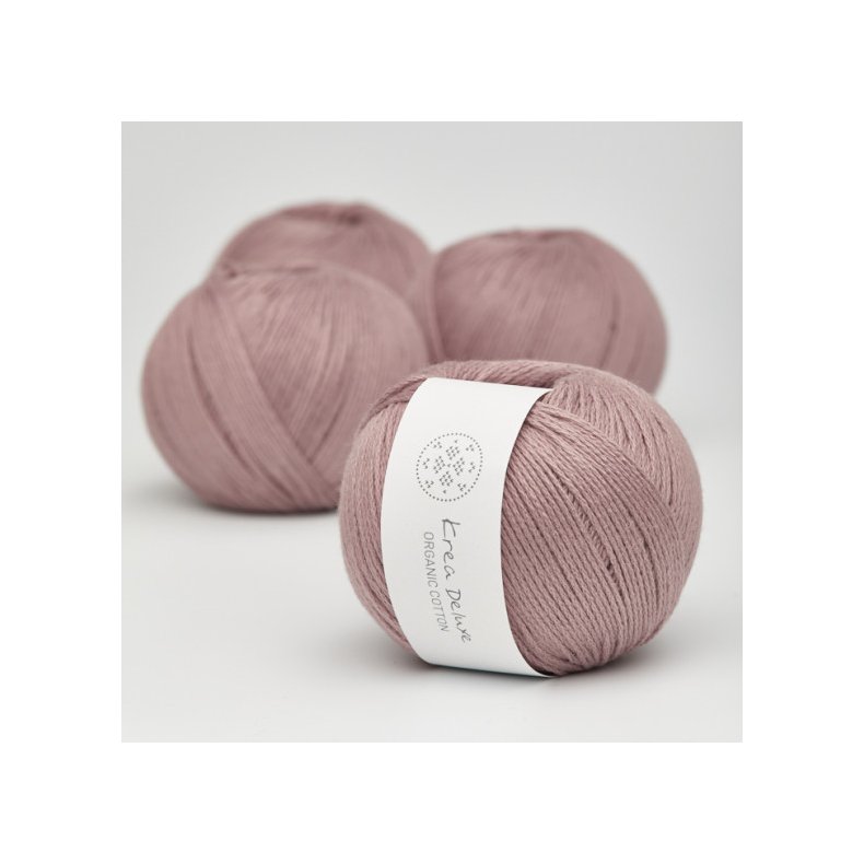 Organic cotton garn 50g nr. 15 Stvet rosa