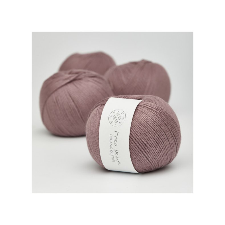 Organic cotton garn 50g nr. 16 Mrk stvet rosa