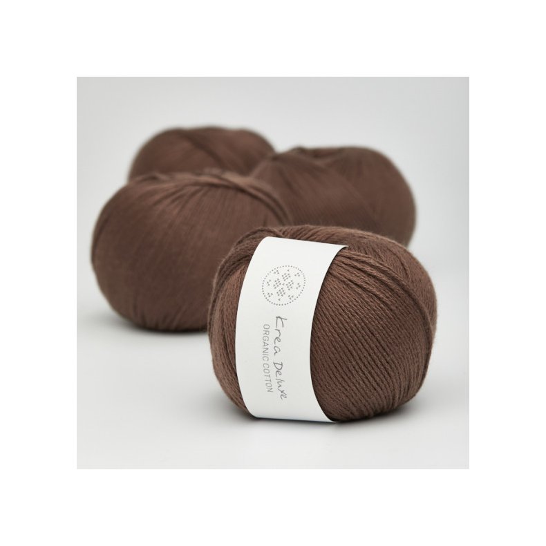 Organic cotton garn 50g nr. 29 Mrkebrun