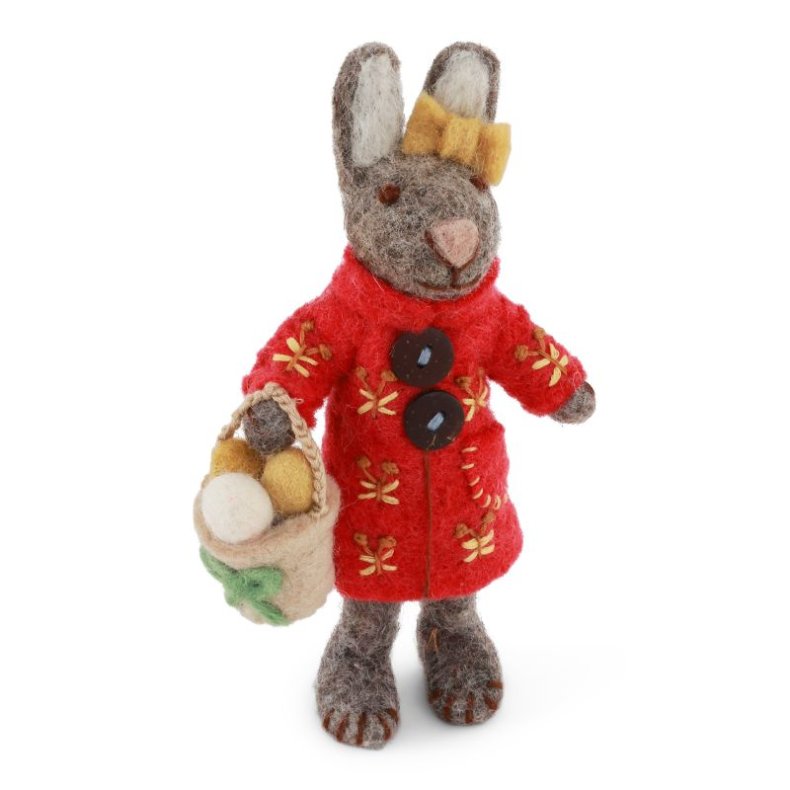 Gry &amp; Sif gr� kanin med kurv og p�ske�g