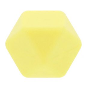 Silikone perler 14mm hexagon lysegul