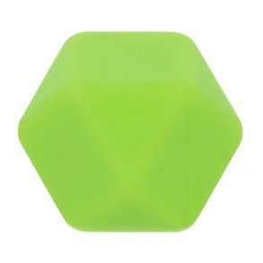 Silikone perler 17mm hexagon lysgrn