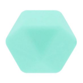Silikone perler 17mm hexagon lysturkis