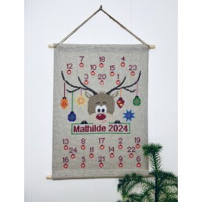 Julekalender - Rudolf - broderi