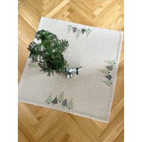 Juletrstppe - Grnne trer - broderi