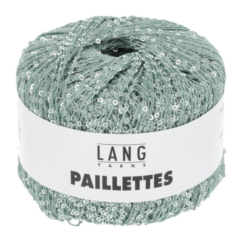 Paillettes garn 25g. farve nr. 0072 Aqua/slv