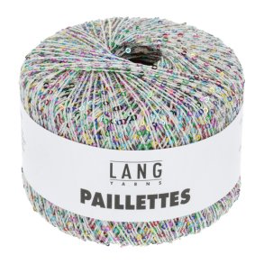 Paillettes garn 25g. farve nr. 0101 Hvid/multicolor