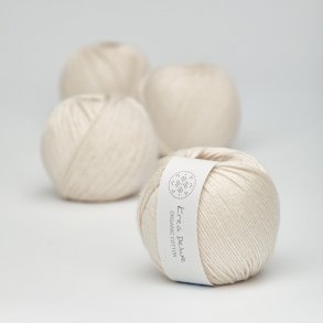 Organic cotton garn 25g. nr. 1 Naturhvid