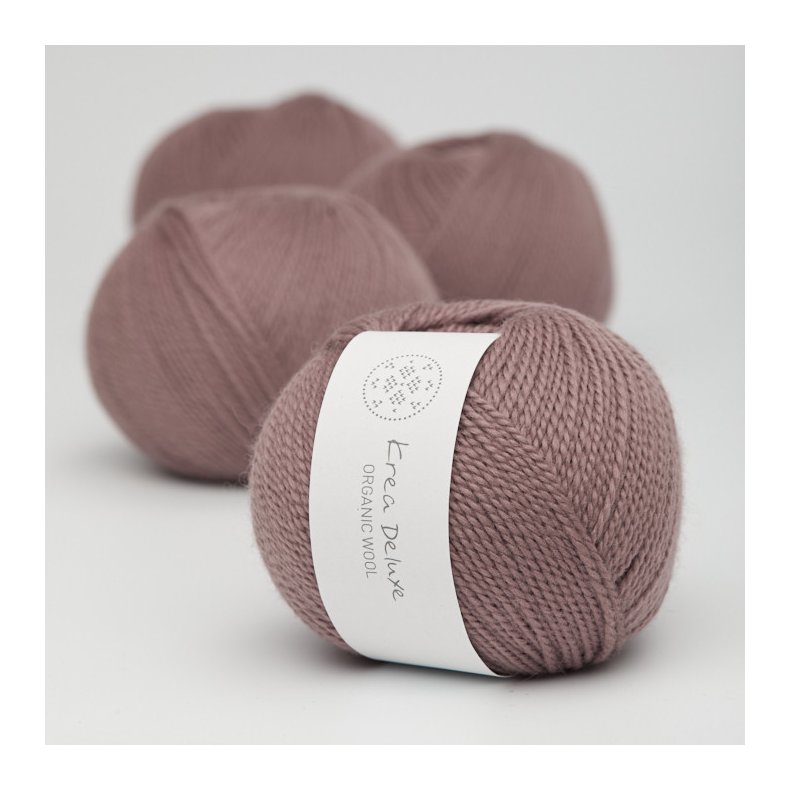 Organic wool 1 garn farve nr. 16 mrk stvet rosa