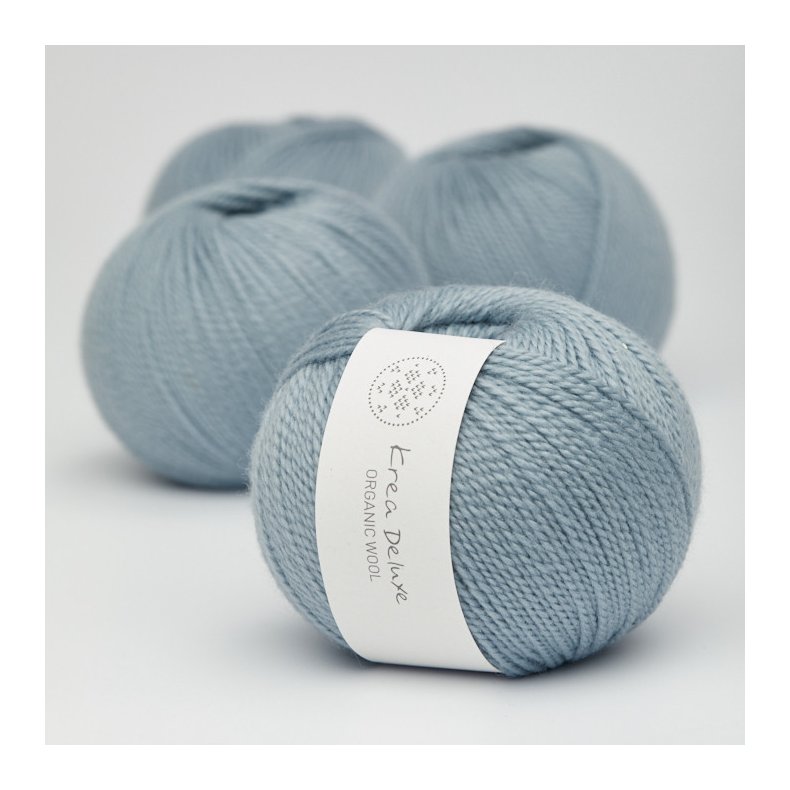 Organic wool 1 garn farve nr. 25 stvet lysebl