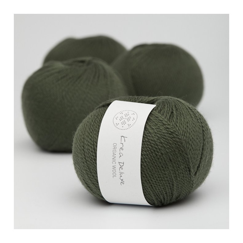 Organic wool 1 garn farve nr. 36 armygrn