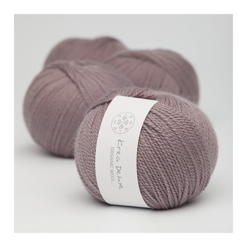 Organic wool 1 garn farve nr. 44 stvet lavendel