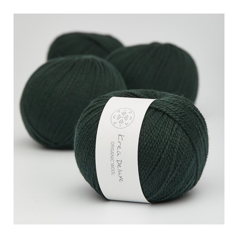 Organic wool 1 garn farve nr. 45 flaskegrn 